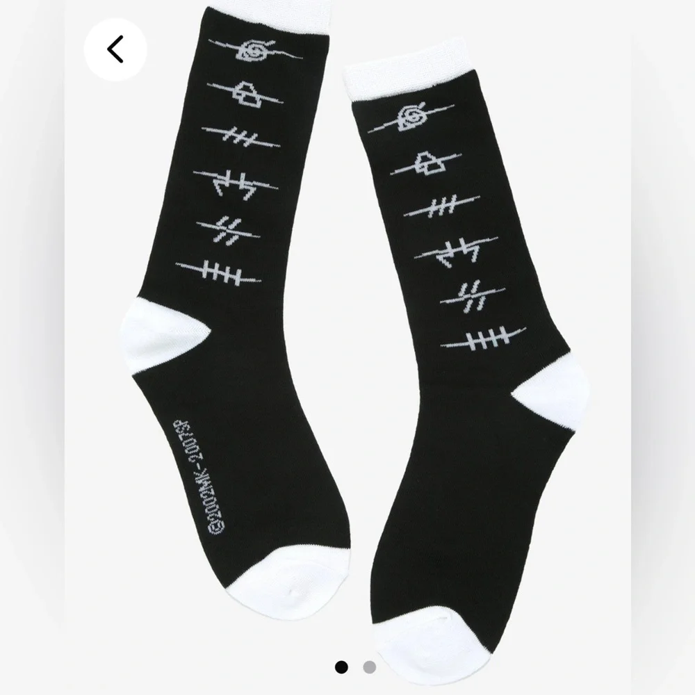 Naruto Black and White Graphic Socks Naruto